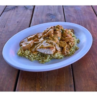 Shrimp and Crawfish Topped Mahi